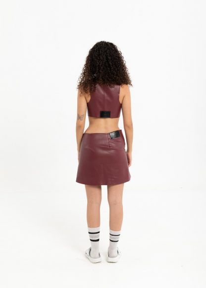 Falda corta granate - Imagen 3